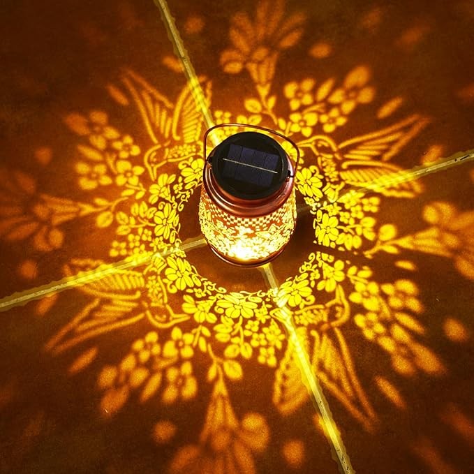 Homemory Christmas Gifts for Women Mom Grandma, Solar Lanterns Hummingbird Lights Outdoor Waterproof Garden Decor, LED Hanging Solar Lights for Yard, Patio, Backyard, Porch, Lawn