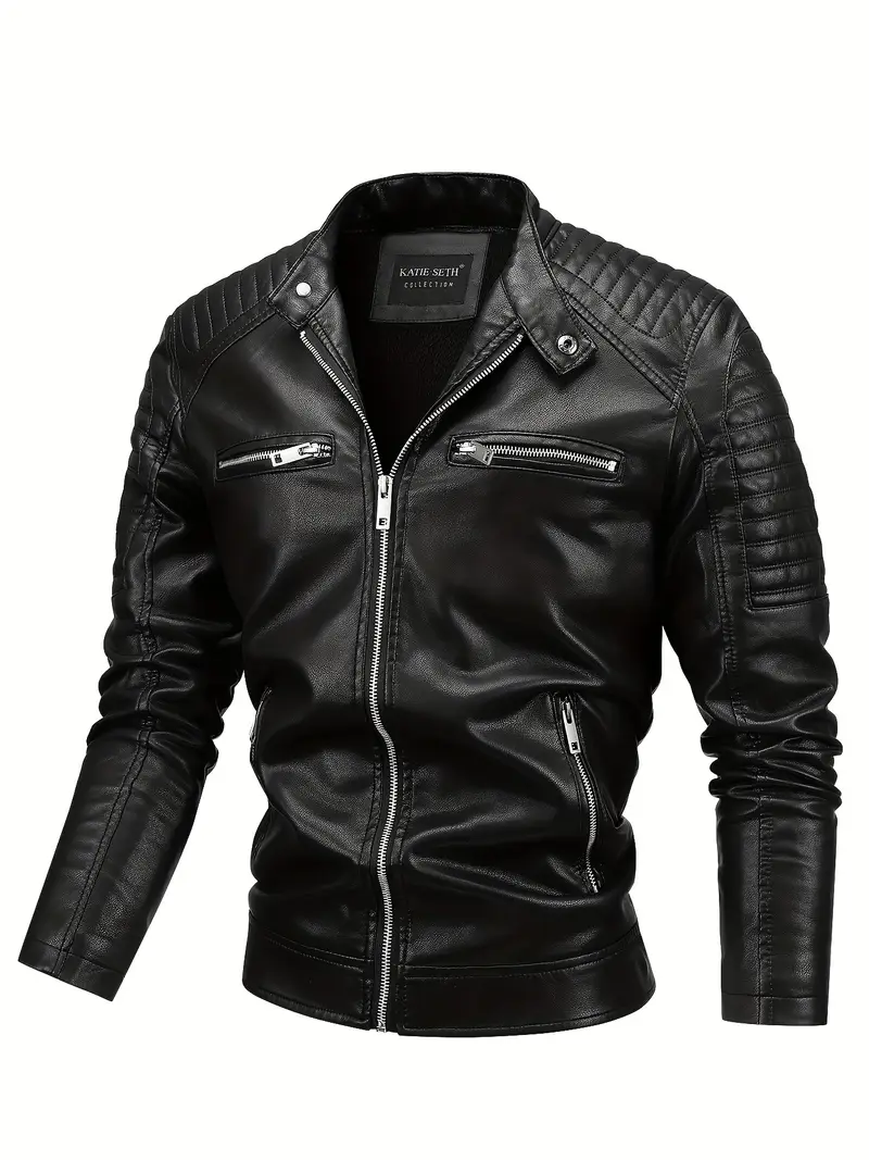 Men's Casual PU Leather Jacket