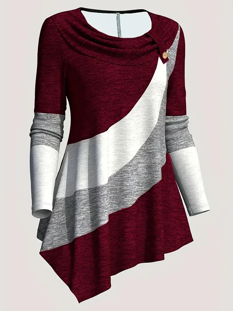 Elegant New Color Block Women's T-Shirt 5K+ sold Sourced from Takawa Clothing