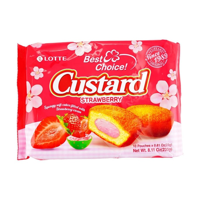 Custard Cream Cake Strawberry Flavor 10pc
