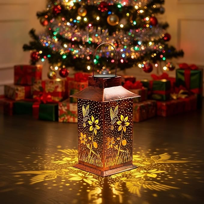 omemory Christmas Gifts for Women Mom Grandma, Hummingbird Solar Lanterns Waterproof, LED Outdoor Decoration for Outside LED Lanternse for Yard, Backyard, Porch, Lawn