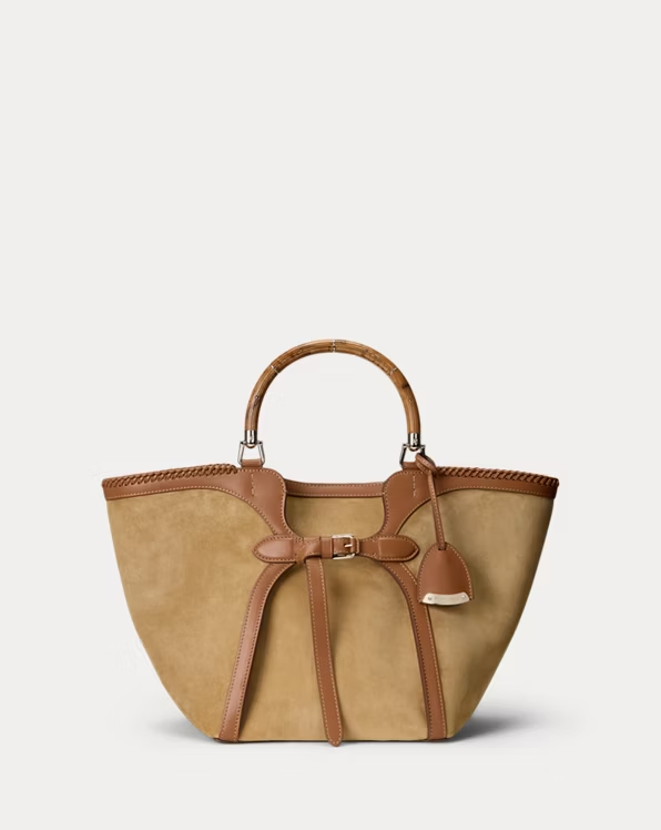 The Ralph Calfskin-Trim Calf-Suede Tote