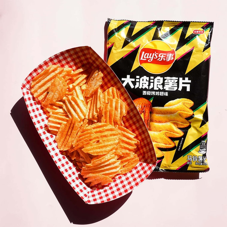 Potato Chips, Roasted Chicken+Fried Crab+Mexican Tomato Chicken+Spicy Crayfish+Grilled Squid,5 Flavor 12.34 oz【5 Packs】